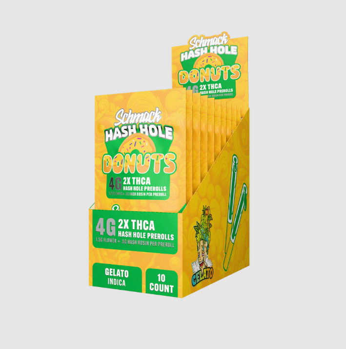 SCHMACK HASH HOLE DONUTS 4G THCA PRE ROLL 2PK 10CT