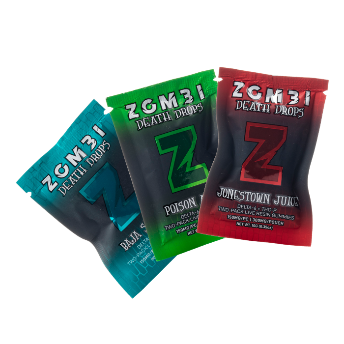 ZOMBI DEATH DROPS 15000MG D9 HHC THCP 2PK GUMMIES 30CT