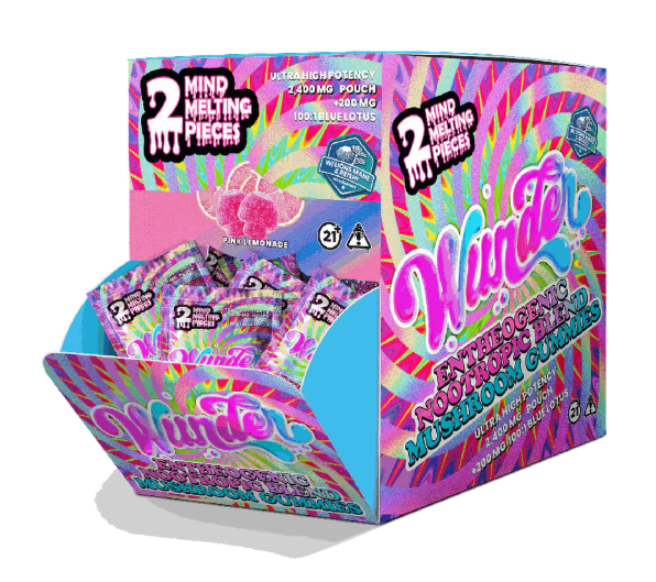 WUNDER ENTHEO + BLUE LOTUS PINK LEMONADE 2400MG MUSHROOM GUMMIES 2PK 30CT