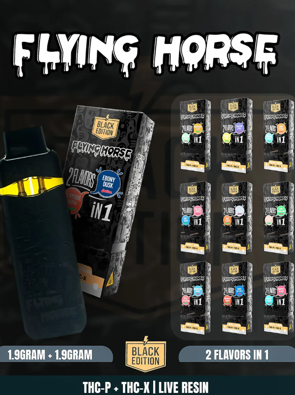 FLYING HORSE 3.8G BLACK EDITION 2 FLAVORS IN 1 THCP THCX DISPOSABLE