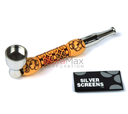 METAL TOBACCO PIPE WITH 5CT SCREENS & GRINDER BOX OF 24 SCP22048
